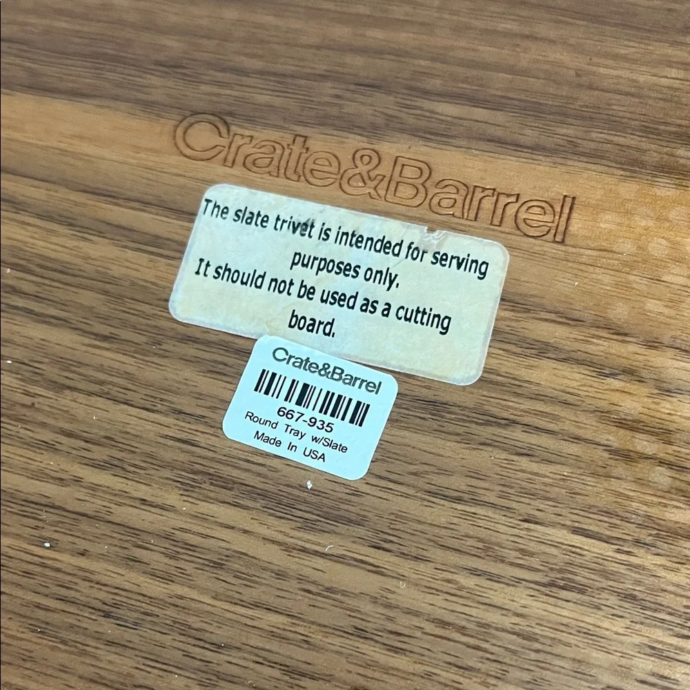 Crate&Barrel Wooden with Slate Tray